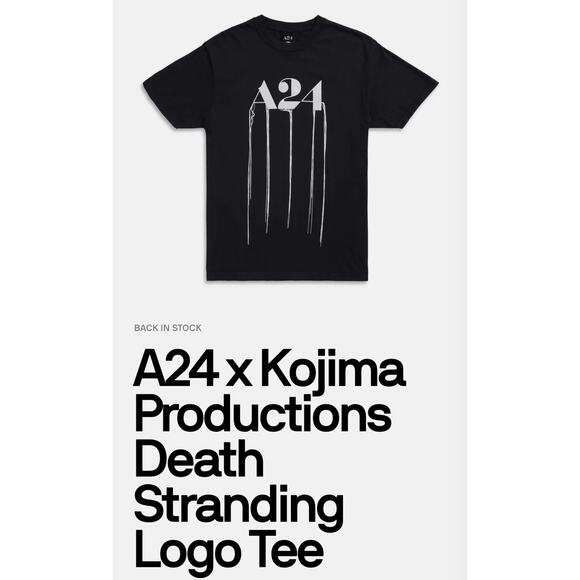 A24 x Kojima Productions Death Stranding Logo Tee; SIZE MEDIUM - Picture 1 of 3